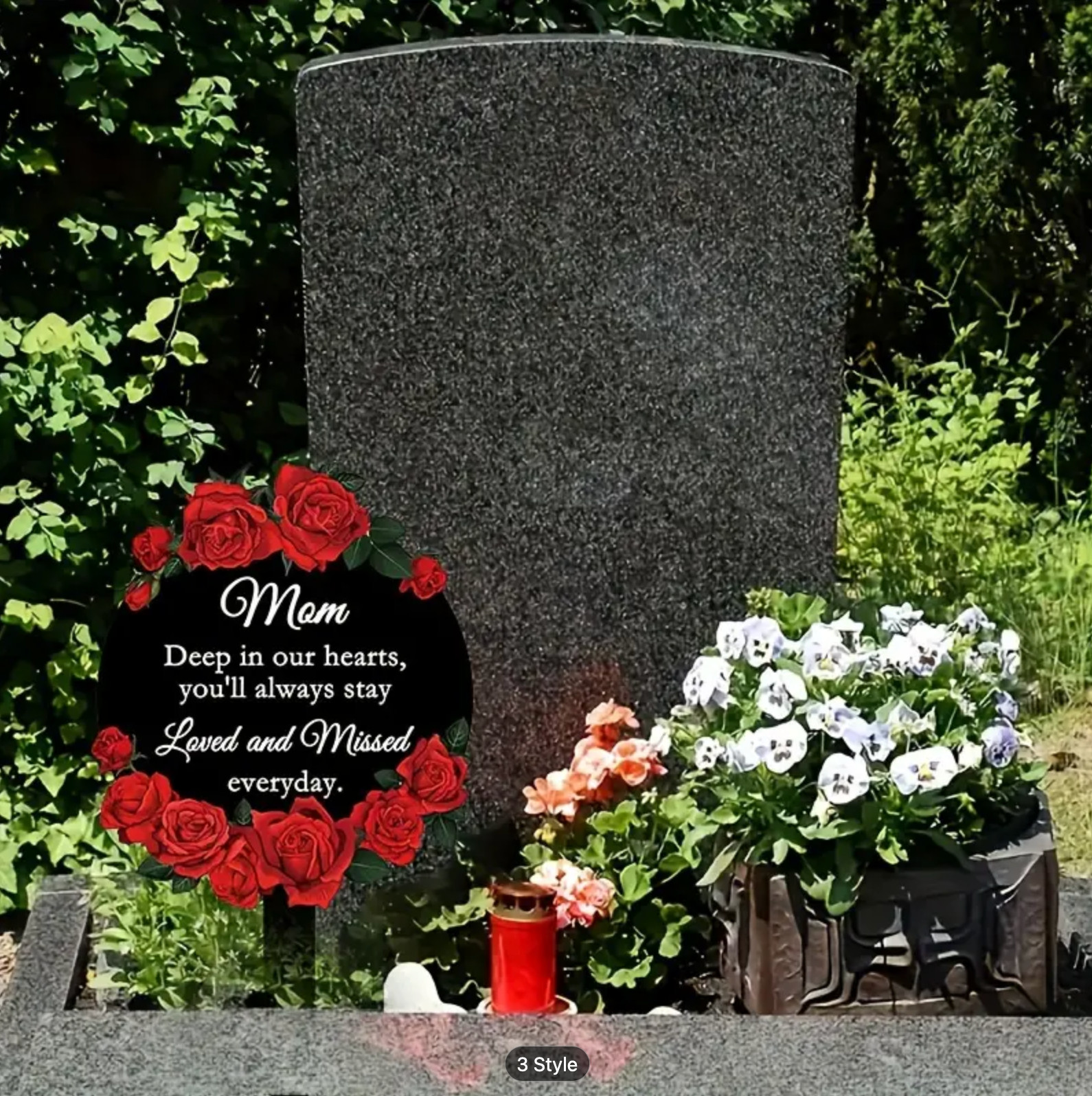 Elegant Metal Rose Memorial Stake for Mom-Perfect Way to Honor her at Graveside