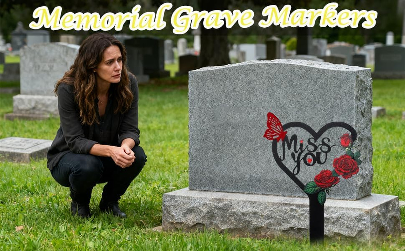 Heart-Shaped Memorial Plaque for Cemetery and Garden Sympathy Decor (13 In)