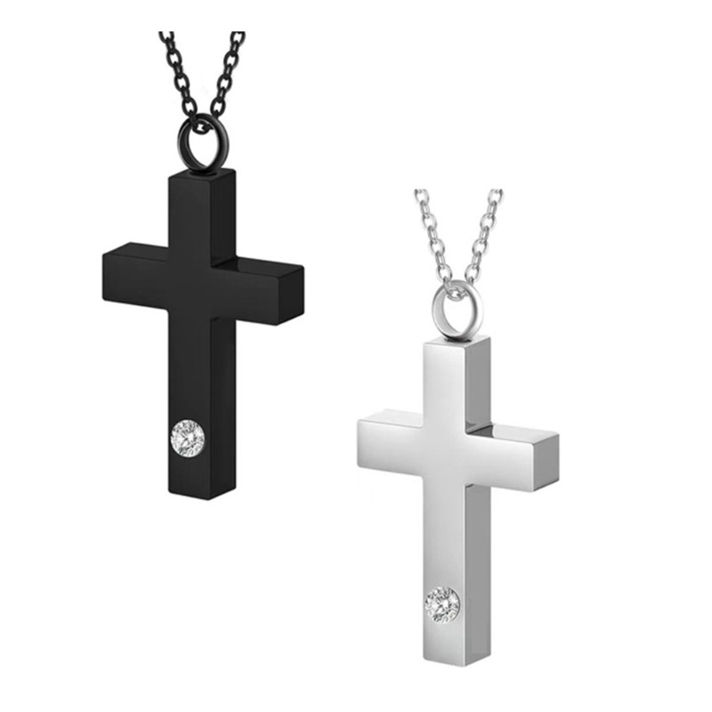 Elegant Crossed Design Pet Ashes Holders Urn Pendent Necklace for Daily Use 2pcs