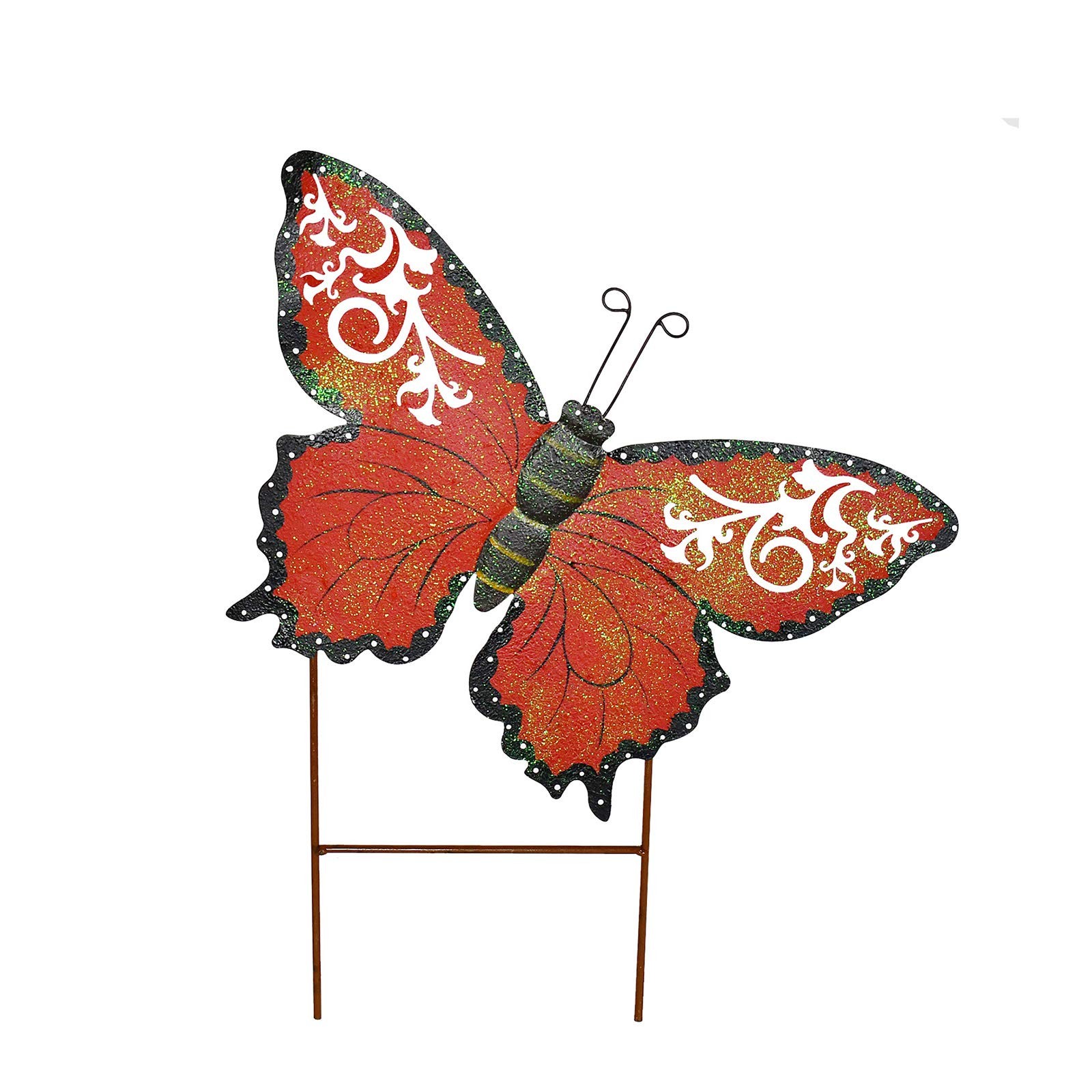 18.5″ H Butterfly Decorative Garden Stake Outdoor Spring Decoration Metal Yar…