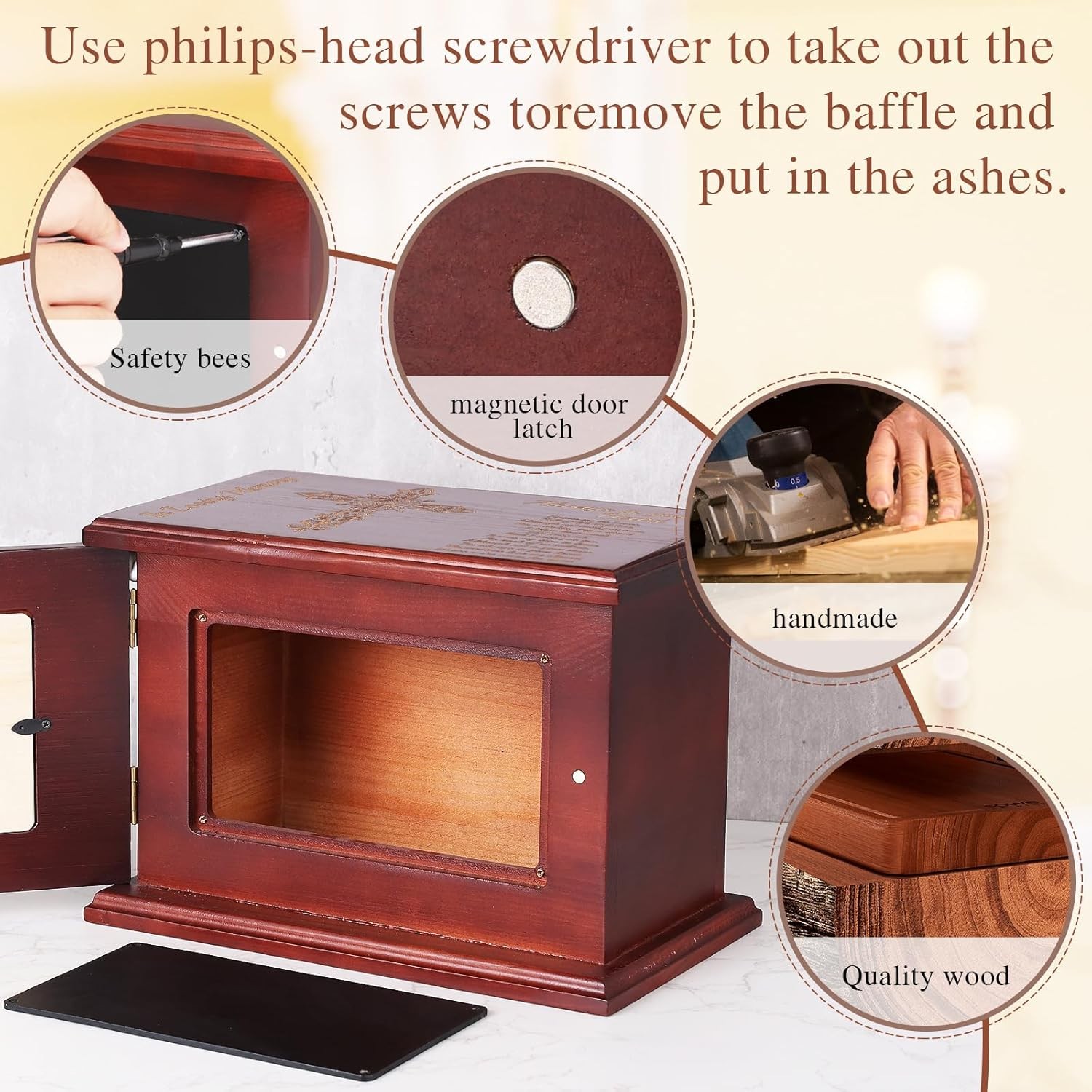 Cremation Urns for Human Ashes Adult Male or Female, Solid Walnut Adult Crematio