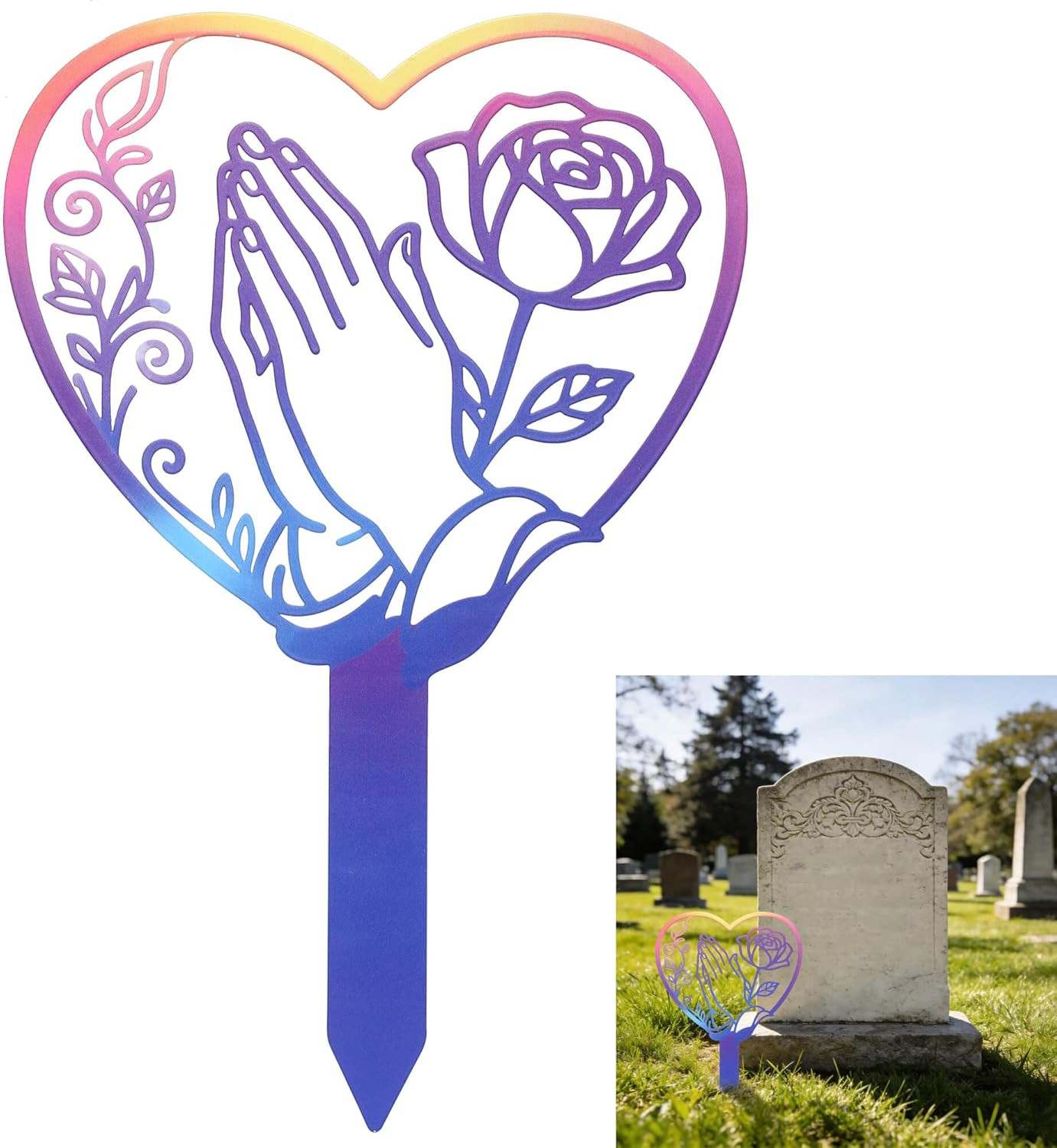 Heart Memorial Plaque Grave Marker for Cemetery,Memorial Grave Markers Cemetery