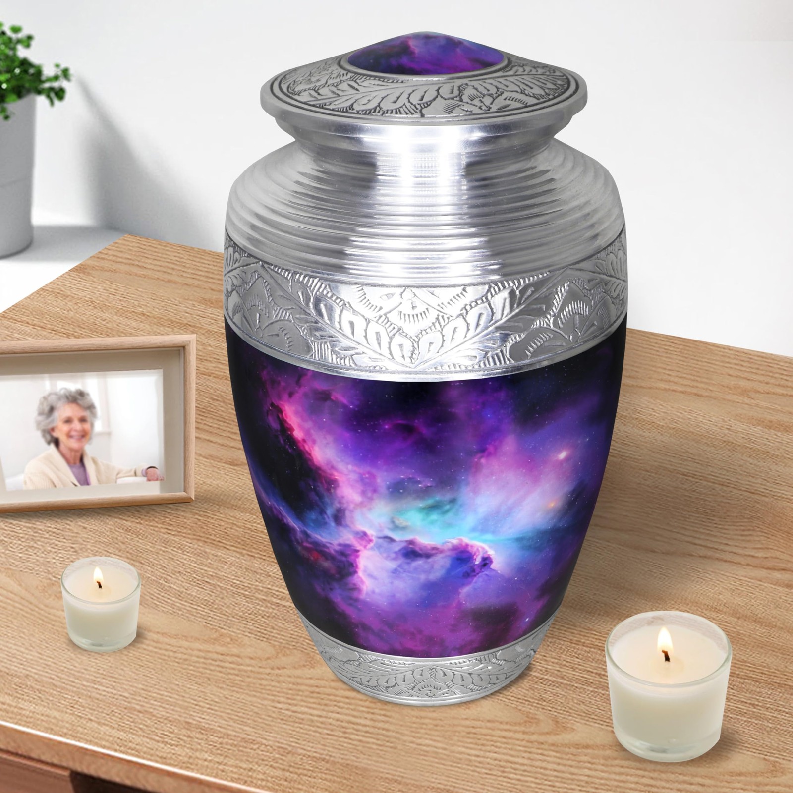 M MEILINXU Cremation Urns for Human Ashes Adult Female Large / Adult, Purple