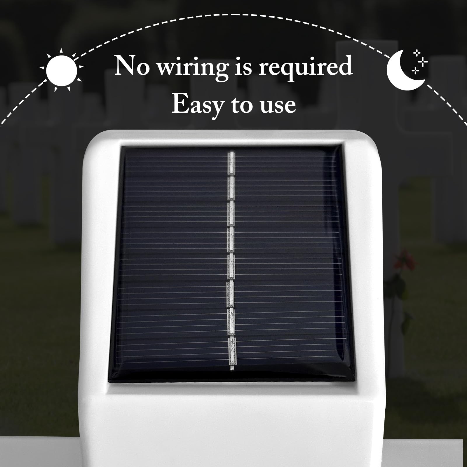 Solar LED Garden Cross Marker Lighted Memorial Decoration for Gravesite