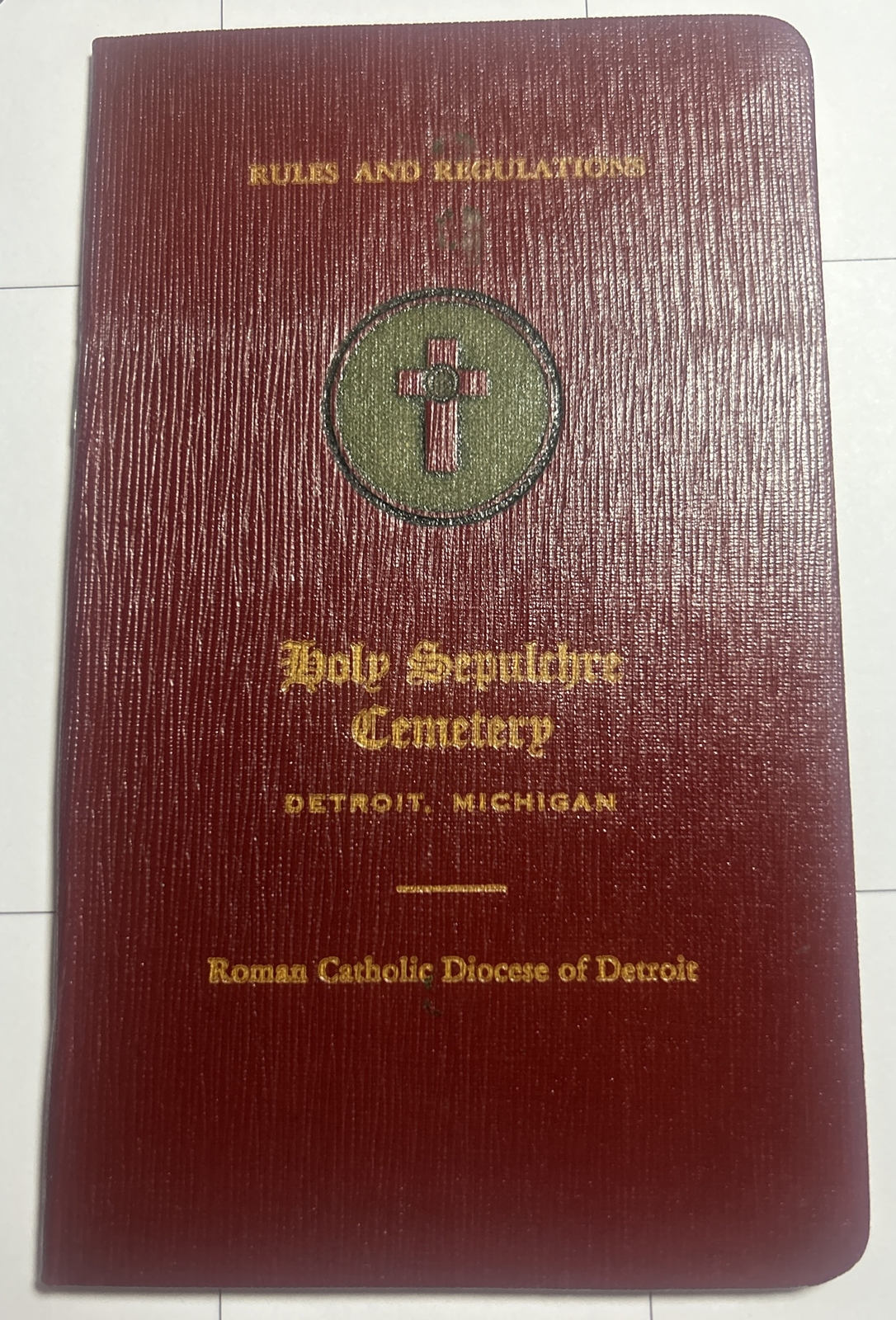 1931 Rules Holy Sepulcher Cemetery Detroit Michigan