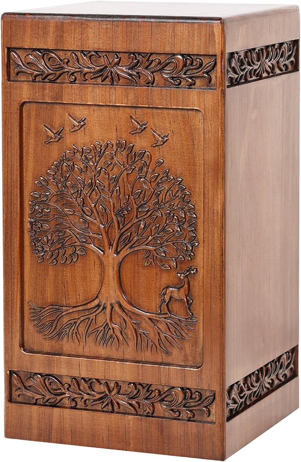 Handcrafted Extra Large Wooden Urns for Human Ashes Adult Male & Women-250 Lbs,C