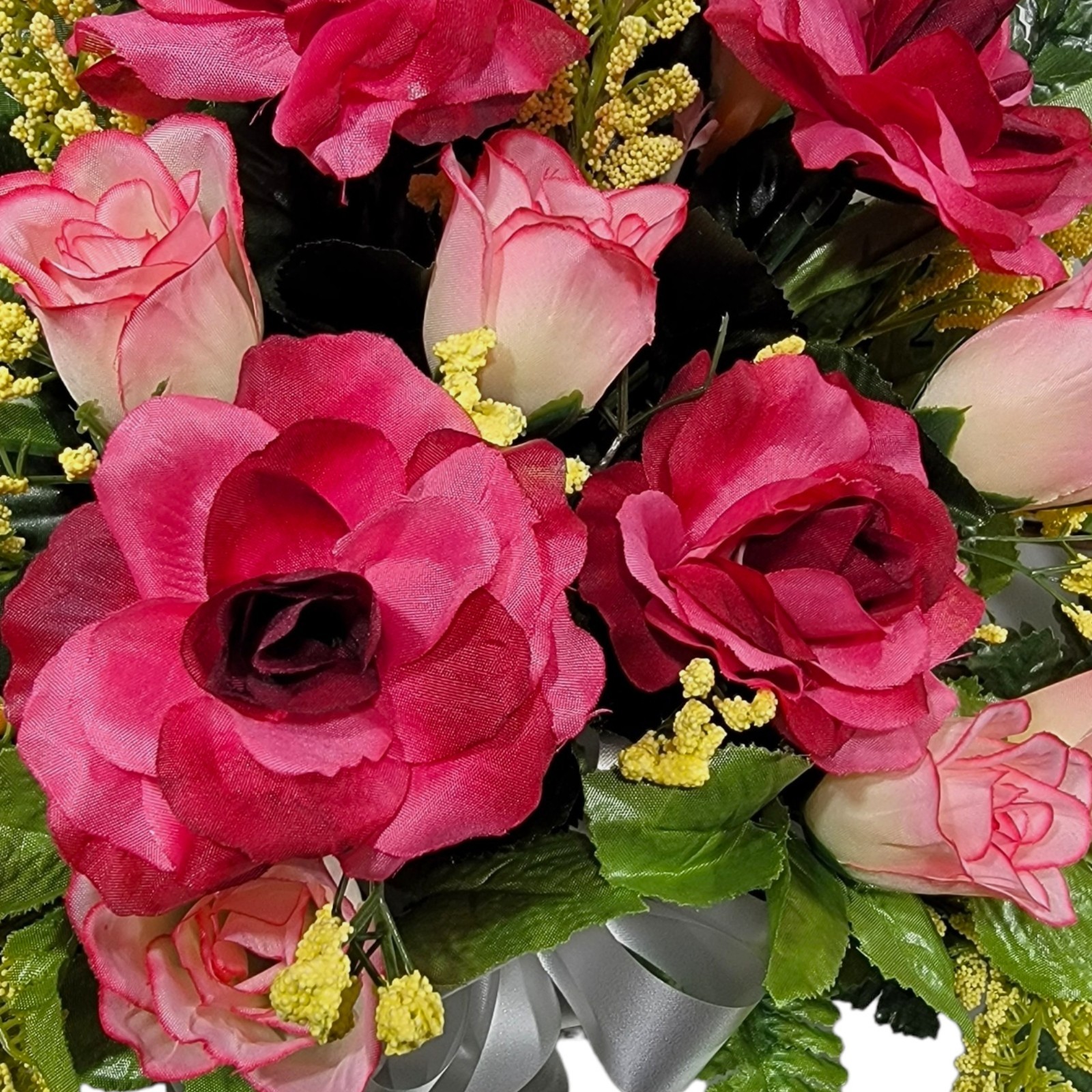 Beauty Pink Calla Lily & Rose Cemetery Flower Cone Pair