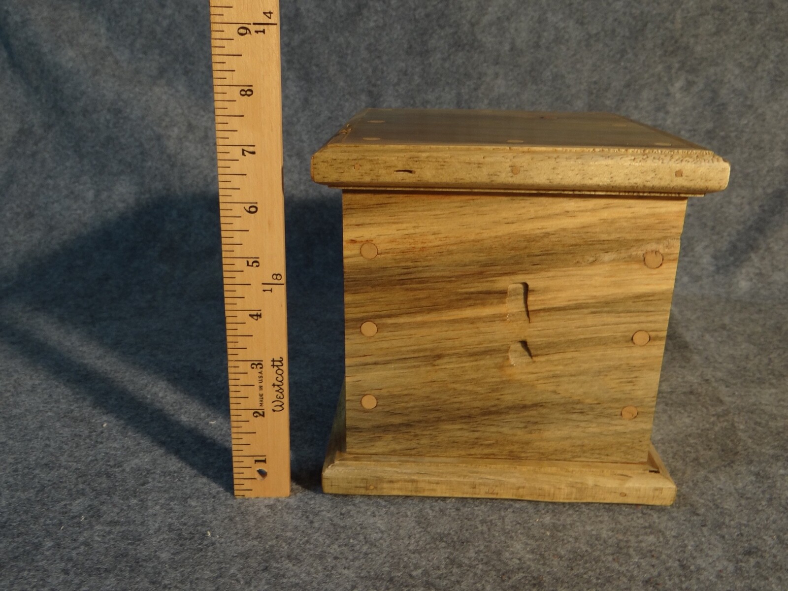 120 Cubic Inch Urn, Beetle Pine Wood w/ Polyurethane Finish