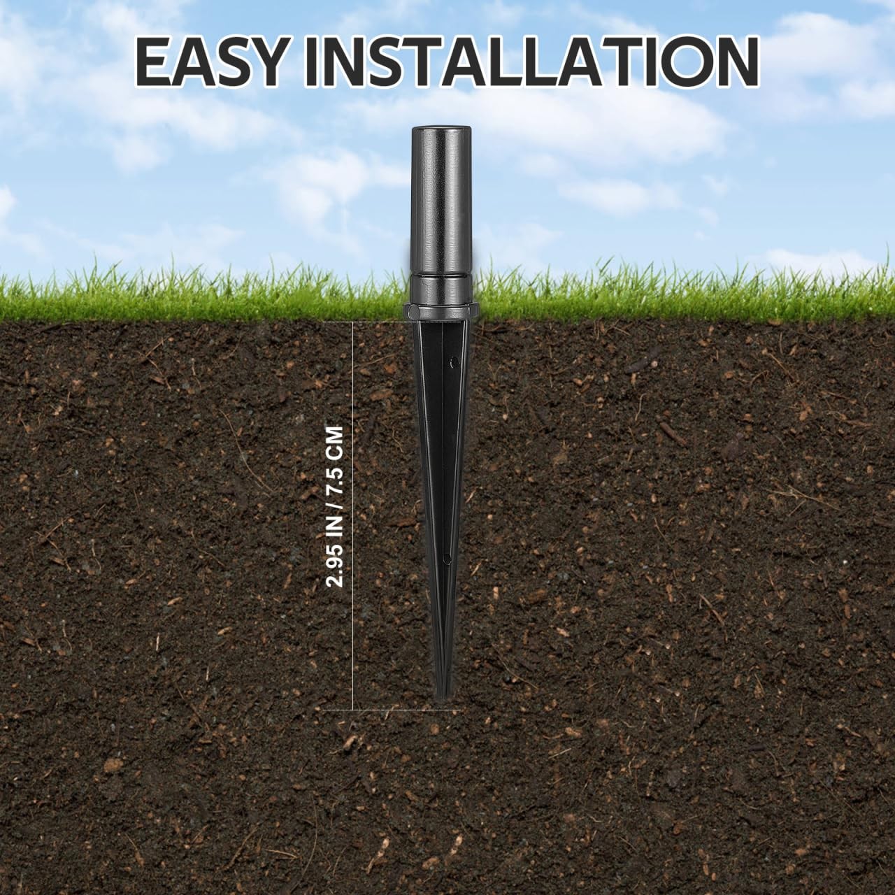 Solar Light Stakes 10 Pack Plastic Ground Stake Spikes for Garden Lamp Inclin…