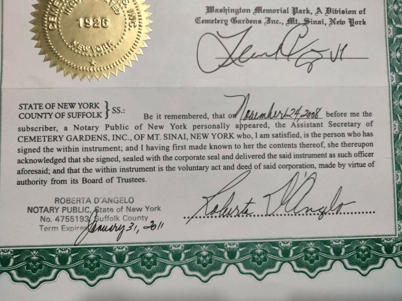 Cemetery plot for sale New York, Washington Memorial Park, Mt Sinai Long Island