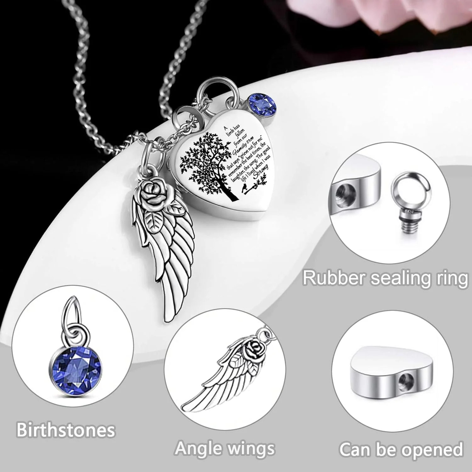 Cremation Urn Necklace for Ashes Set of 6- Small Cremation Urns for Human/Pet Ke