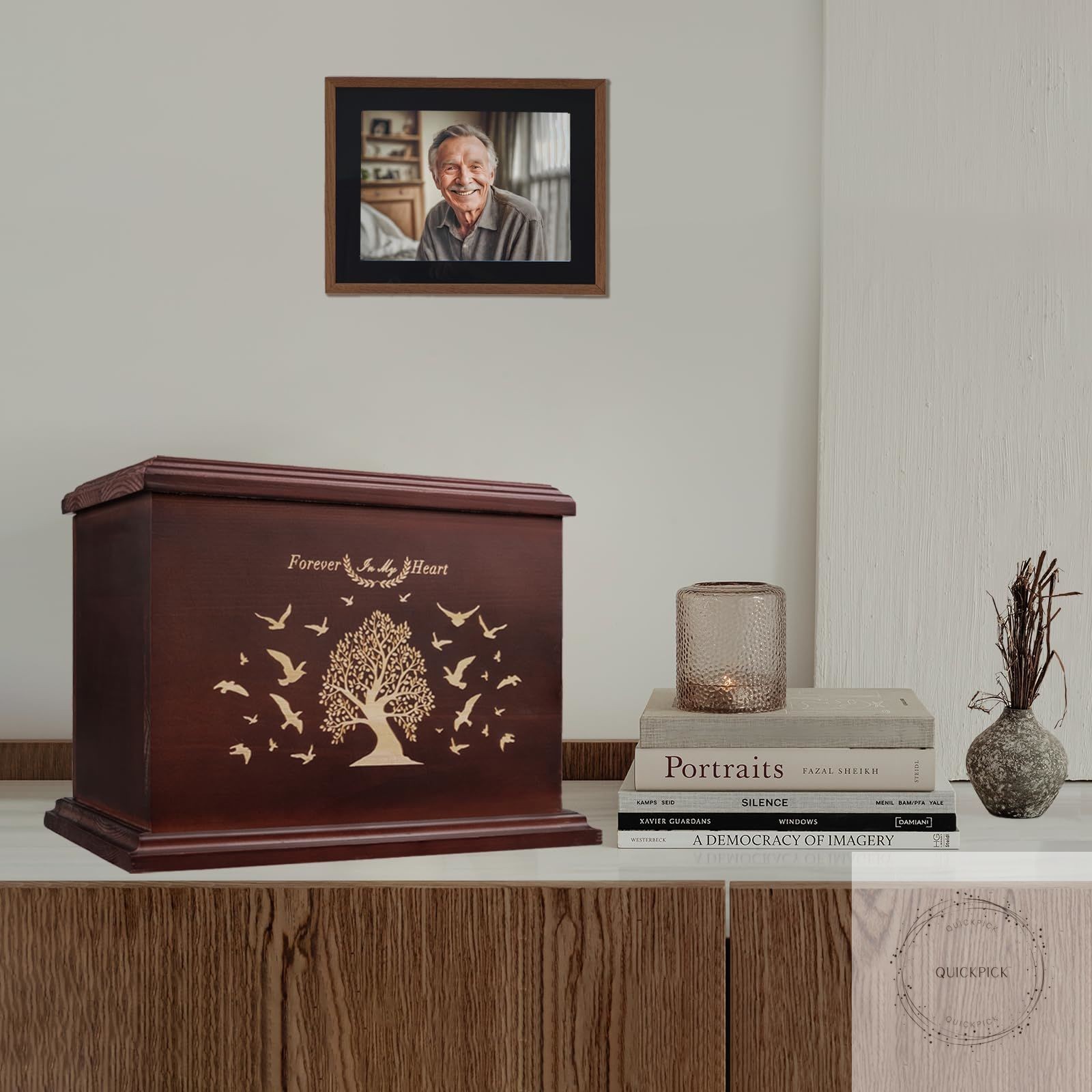 Cremation Urns for Human Ashes, Wooden Urn for Ashes Adult Male Female, Wooden
