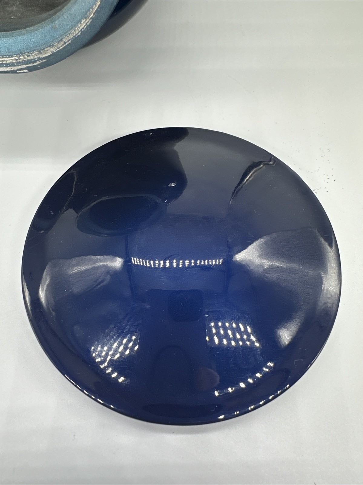 Blue Metal Cremation Urn Mother of Pearl Doves Inlay Adult Funeral Memorial