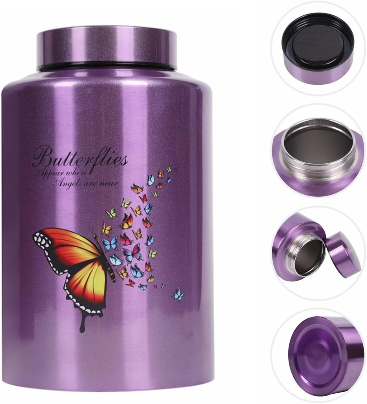 Urns for Human Ashes Adult Female up to 220 Lbs,Purple Butterfly Urn for Mom Ash