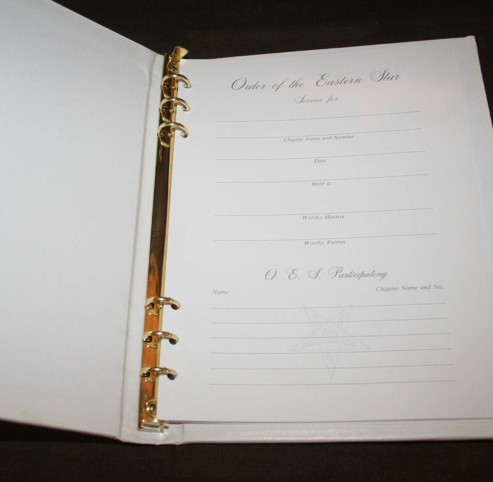 Funeral Memorial Order of the Eastern Star White Register Guest Tribute Book