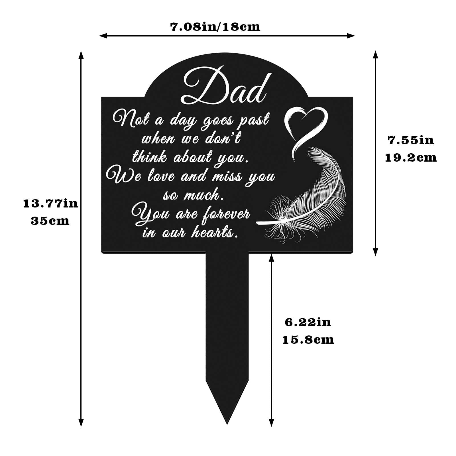 Metal Garden Stake Cemetery Decoration, Memorial Marker for Dad’s Grave