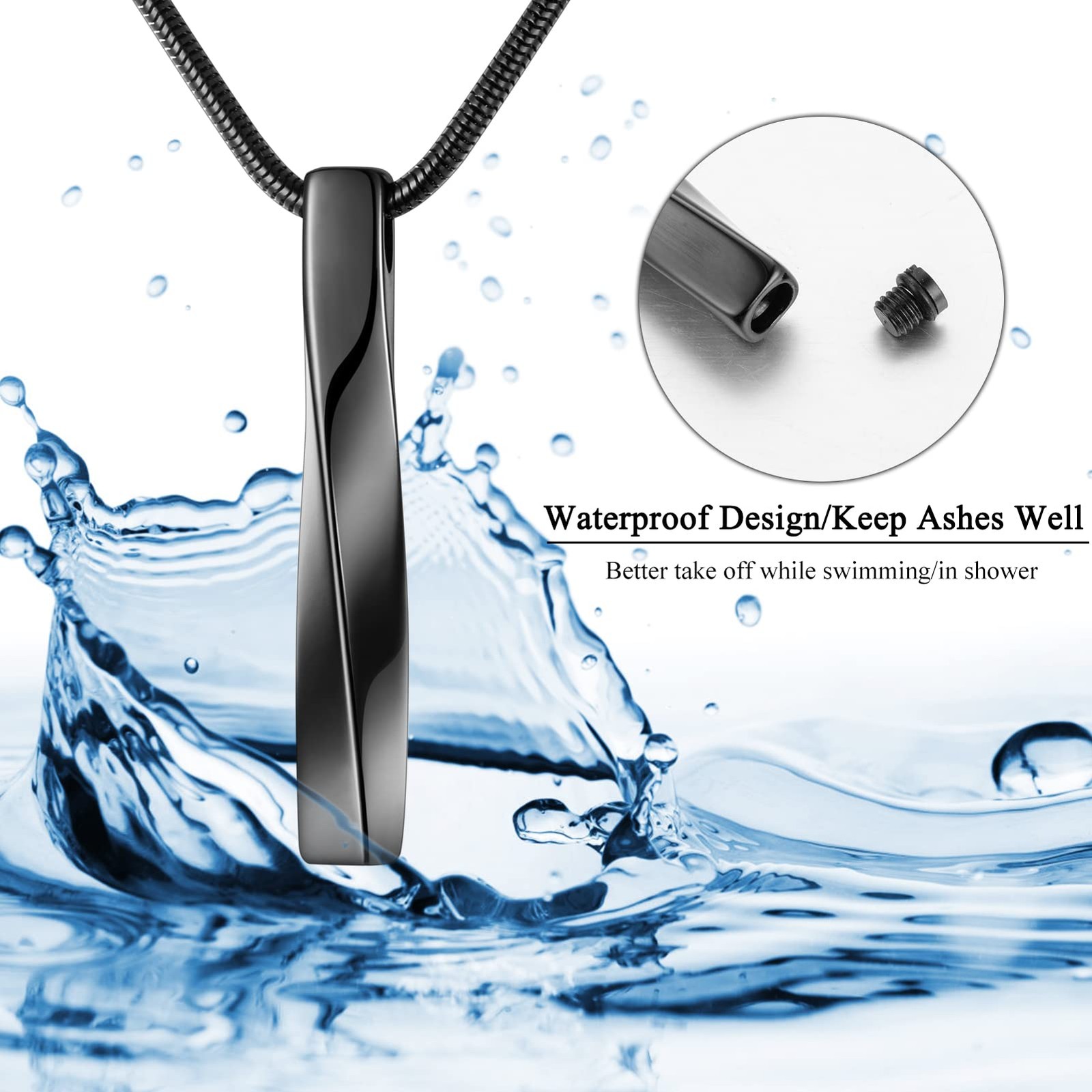 2 PCs Cremation Jewelry for Ashes Twist Bar Urn Necklace for Ashes Cremation …