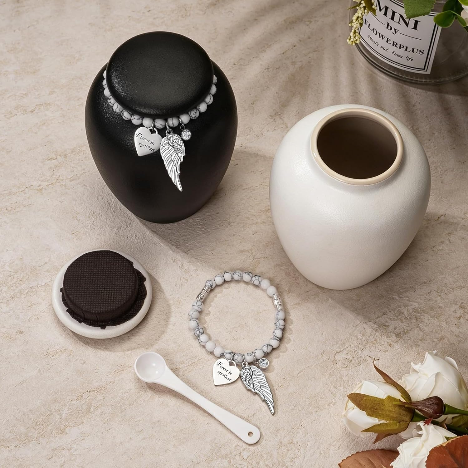 Ceramic Cremation Urn for Human Ashes for Men Women 4.8In Medium Urn for Ashes f