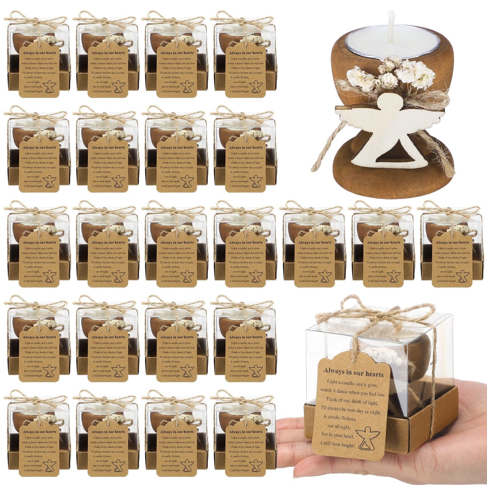 24 Set Memorial Candle Holders – Funeral Keepsakes, Sympathy Gifts, Grief Suppor