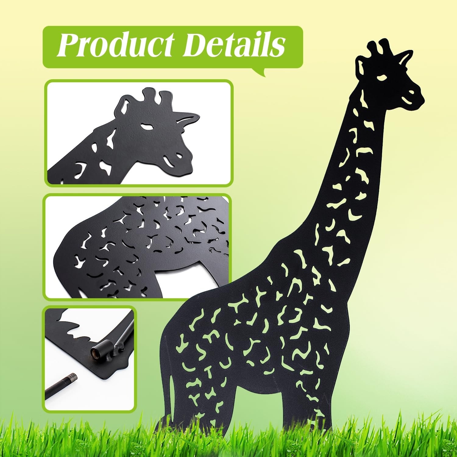Giraffe Metal Garden Stakes – Unique Yard Art and Outdoor Decorations