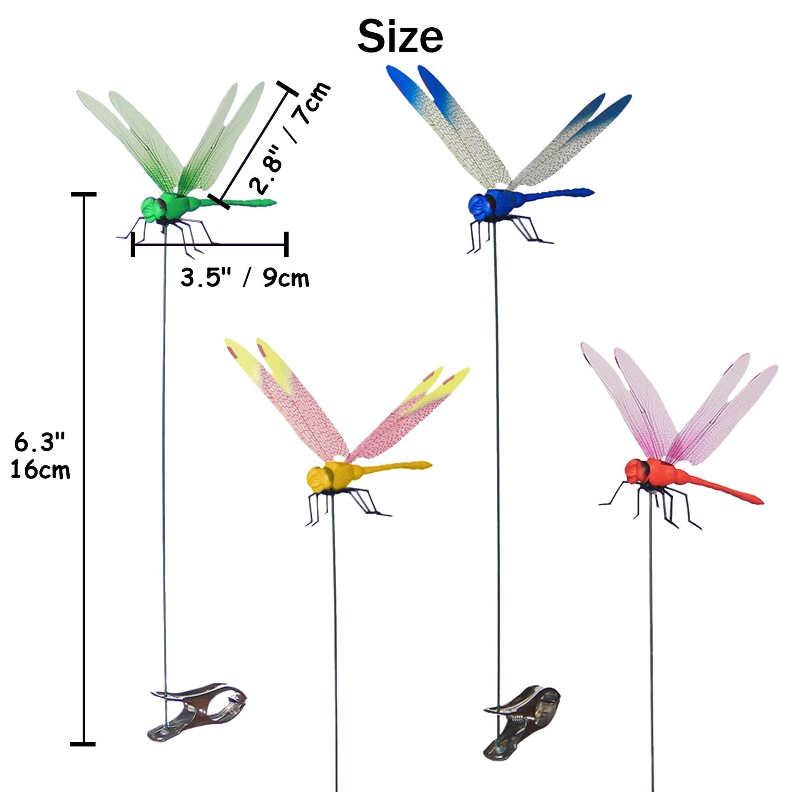 Dragonfly Clip 16pcs – DIY Dragon Fly Clips, Hair , Garden Decor, and Outdoor…