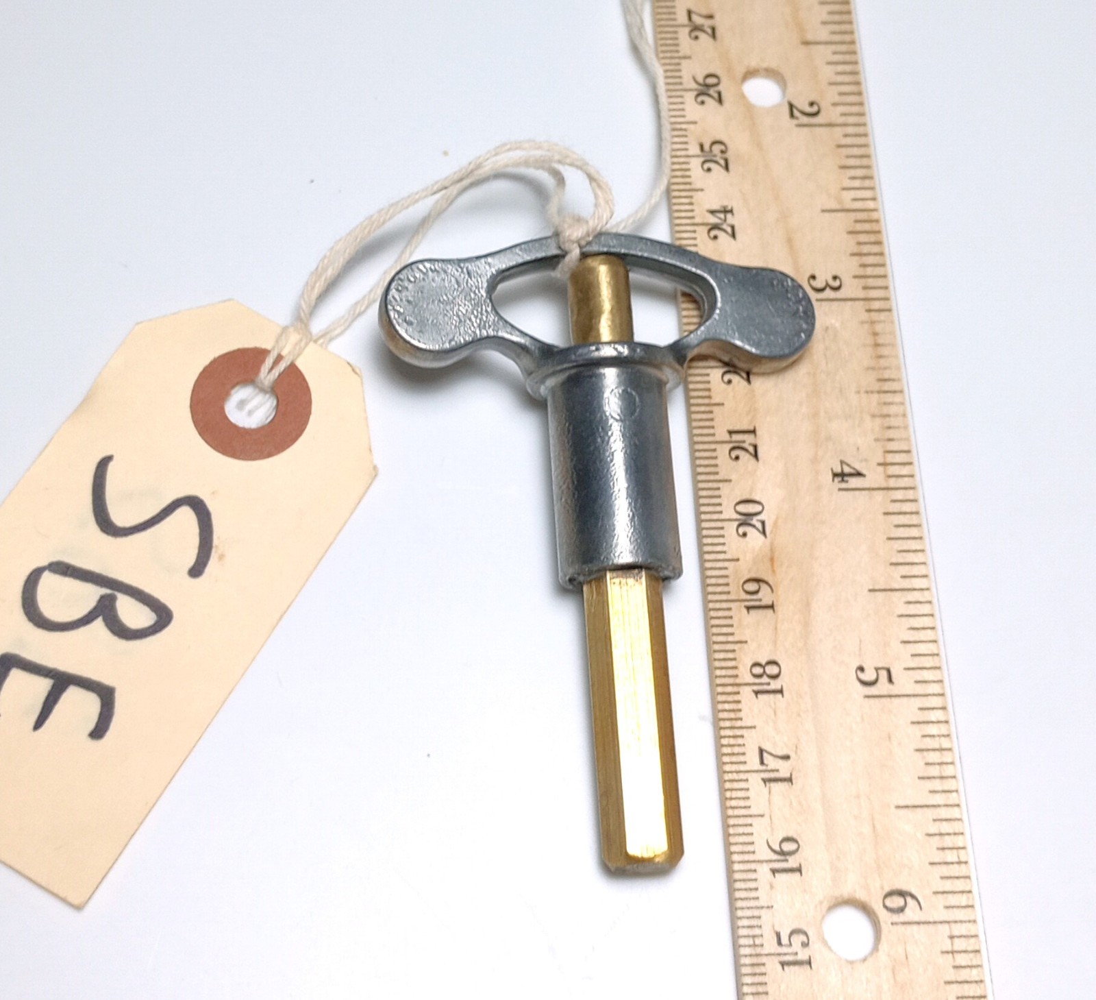 Zinc and Brass Pocket Casket Key / Coffin Key