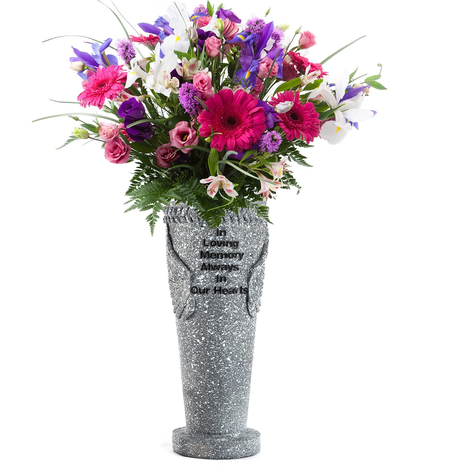 Cemetery Grave Vase with Ground Spikes, Angel Wings Vase for Fresh/Artificial…