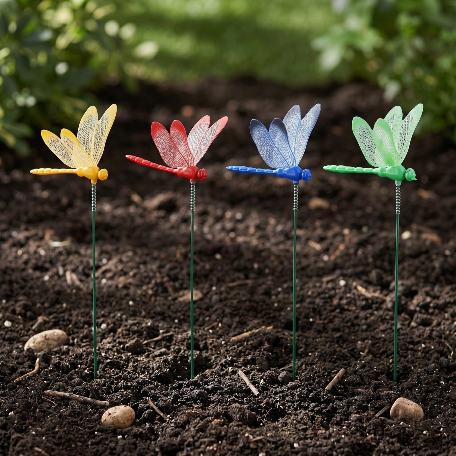 16 Pcs Dragonfly Garden Stakes, 3D Decorative Dragonflies Garden Decorations …