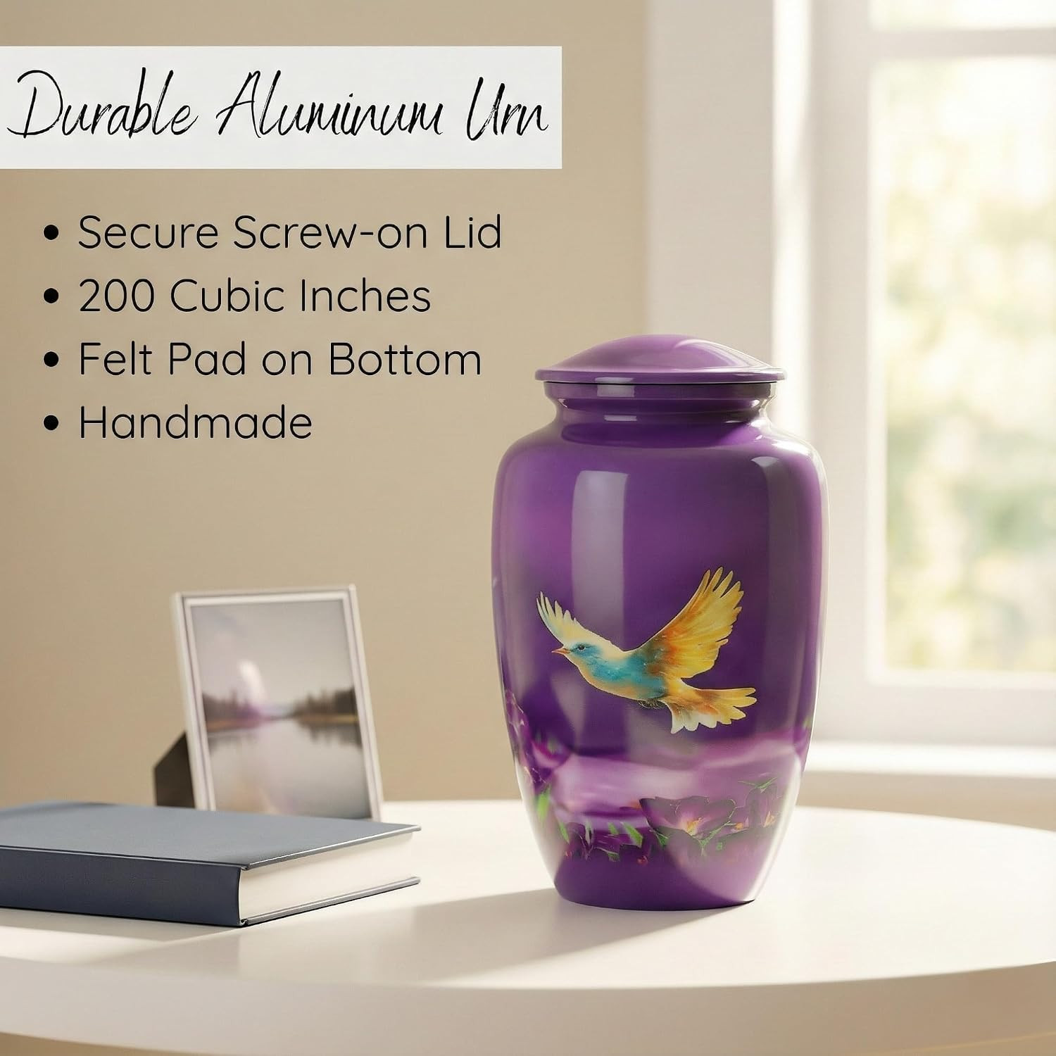 Cremation Urn for Human Ashes – Adult Urn for Men or Women up to 200Lbs – Memori