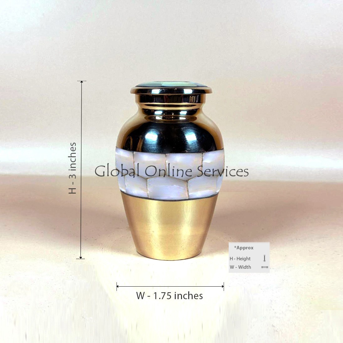 Elite Mother Of Pearl Small Keepsake Memorial Urn For Ashes UK