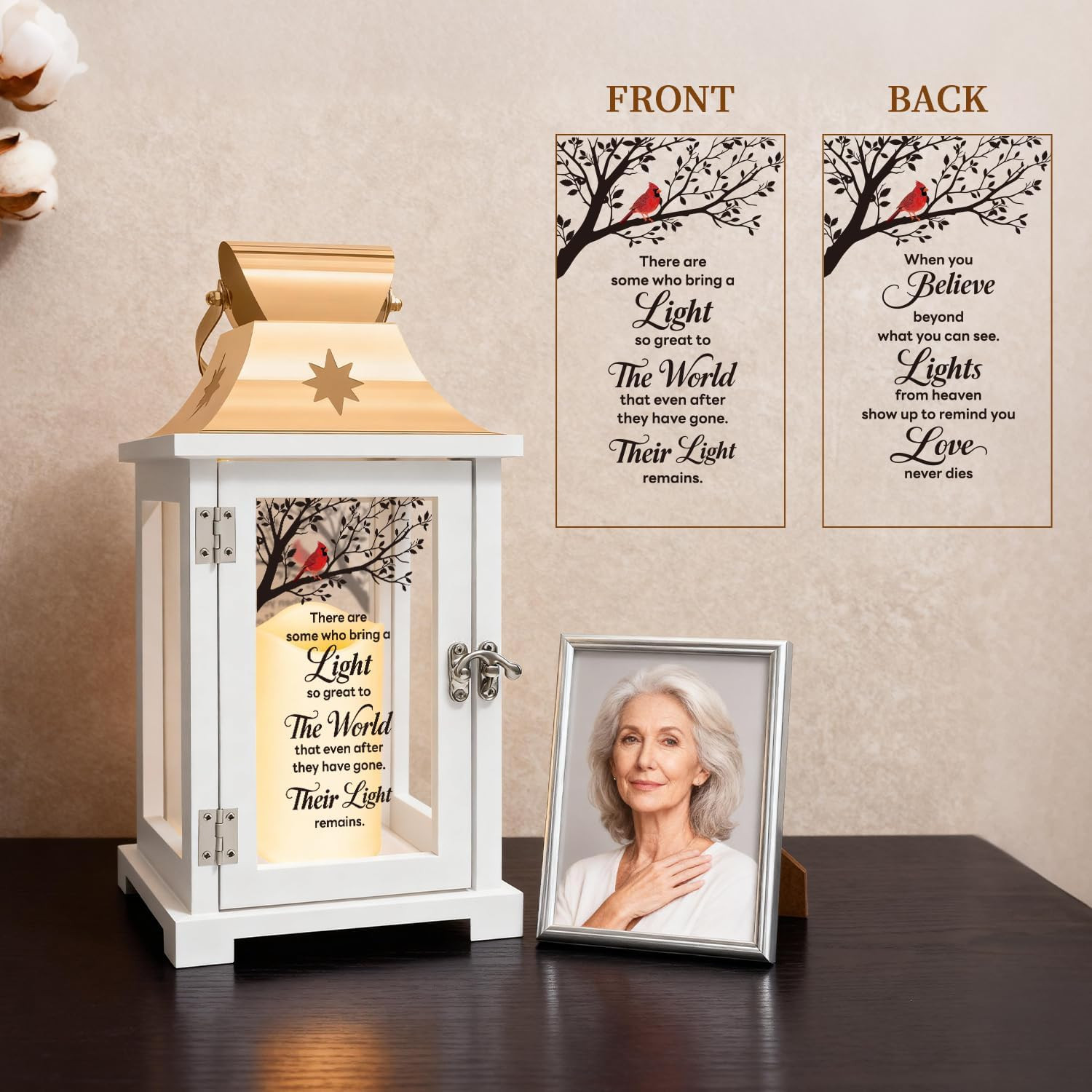 Memorial Lantern – Thoughtful Bereavement Gift for Loss of Loved One, Sympathy a
