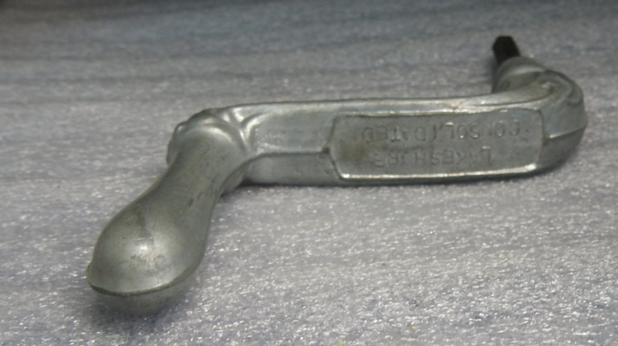 Vintage Metal Casket Crank or Key by Lakeshore Consolidated