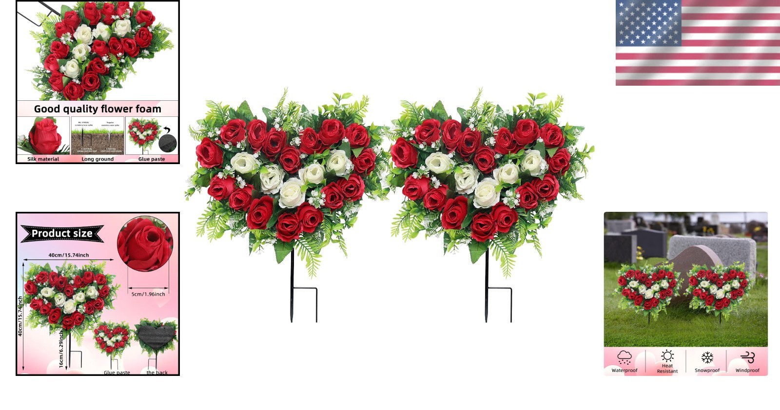 Heart Shaped Grave Memorial Roses