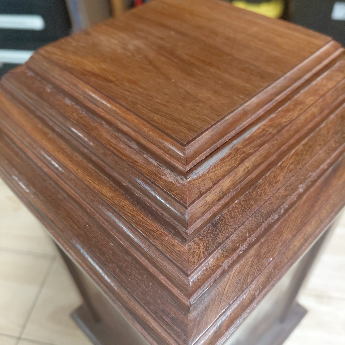 Decrative Wooden Cross Urn for Adult Ashes | Cremation Urns. Rosewood