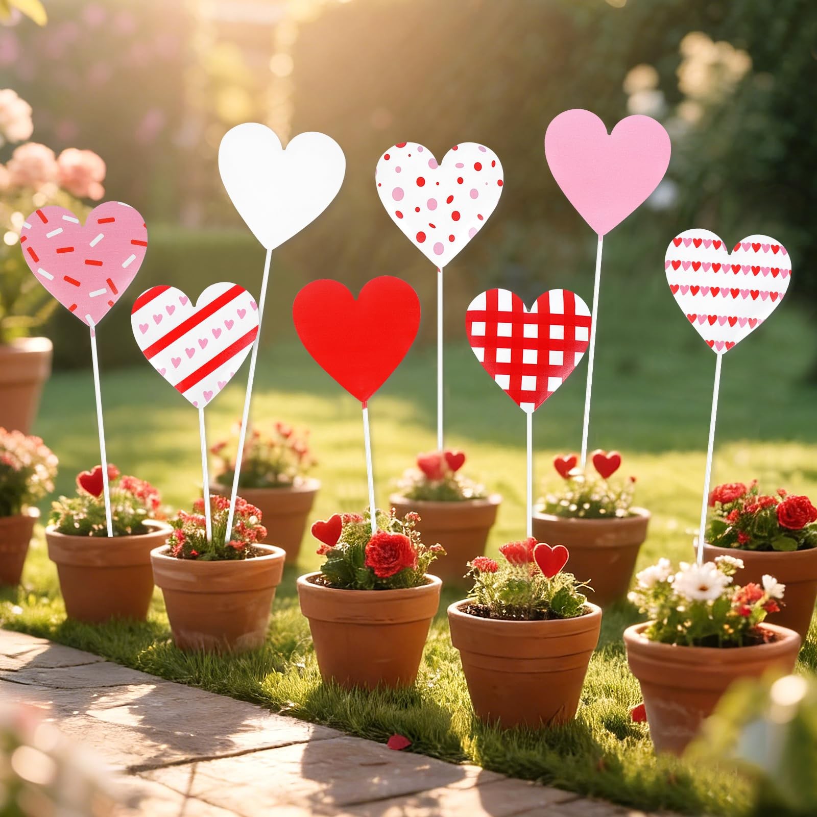 8 Pcs Valentines Day Yard Stakes Valentines Heart Yard Signs Valentine’s Day …