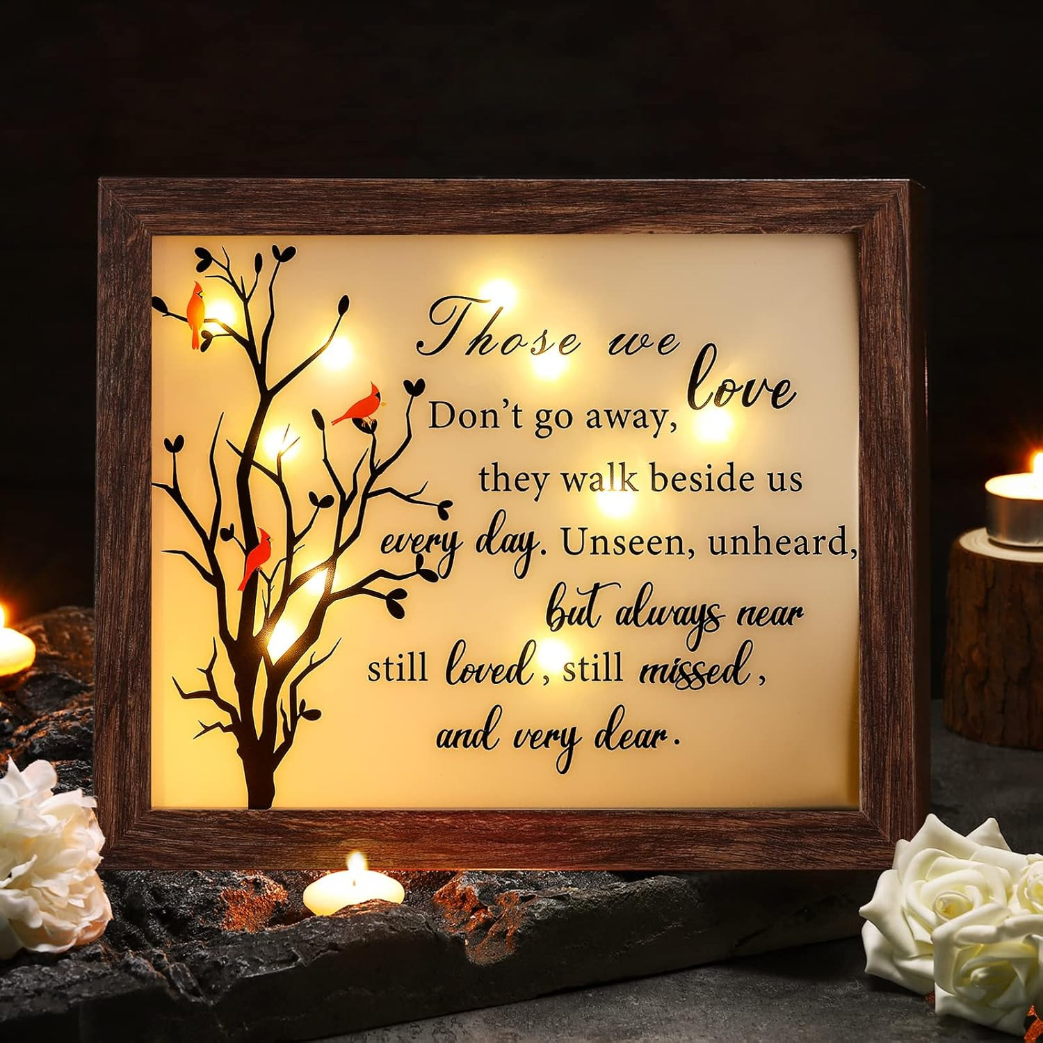 Gerrii Sympathy Gifts Red Cardinal Memorial Bereavement LED Memorial Gifts