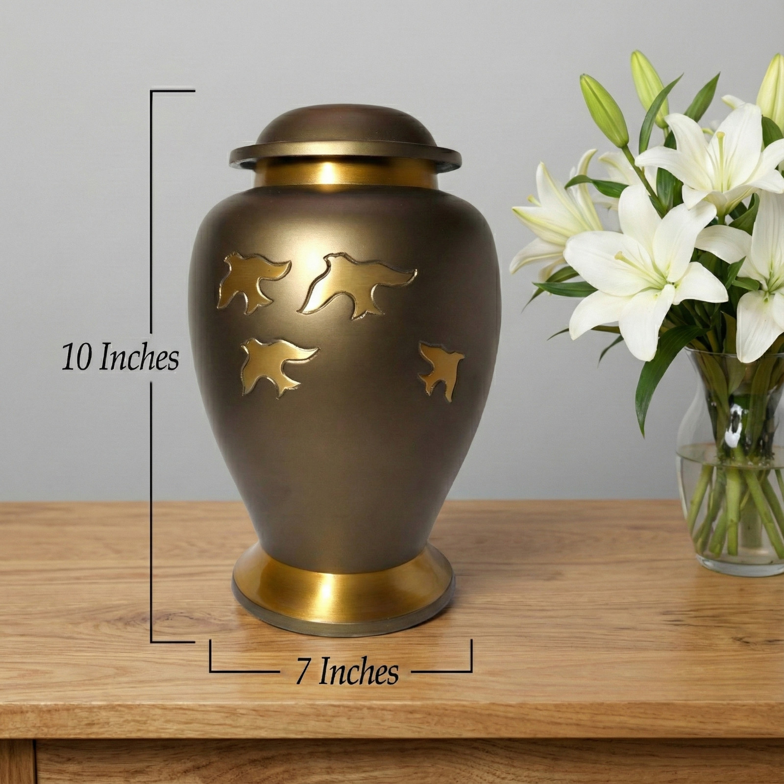 Large Cremation Urn for Human Ashes Handcrafted Funeral Memorial Urn