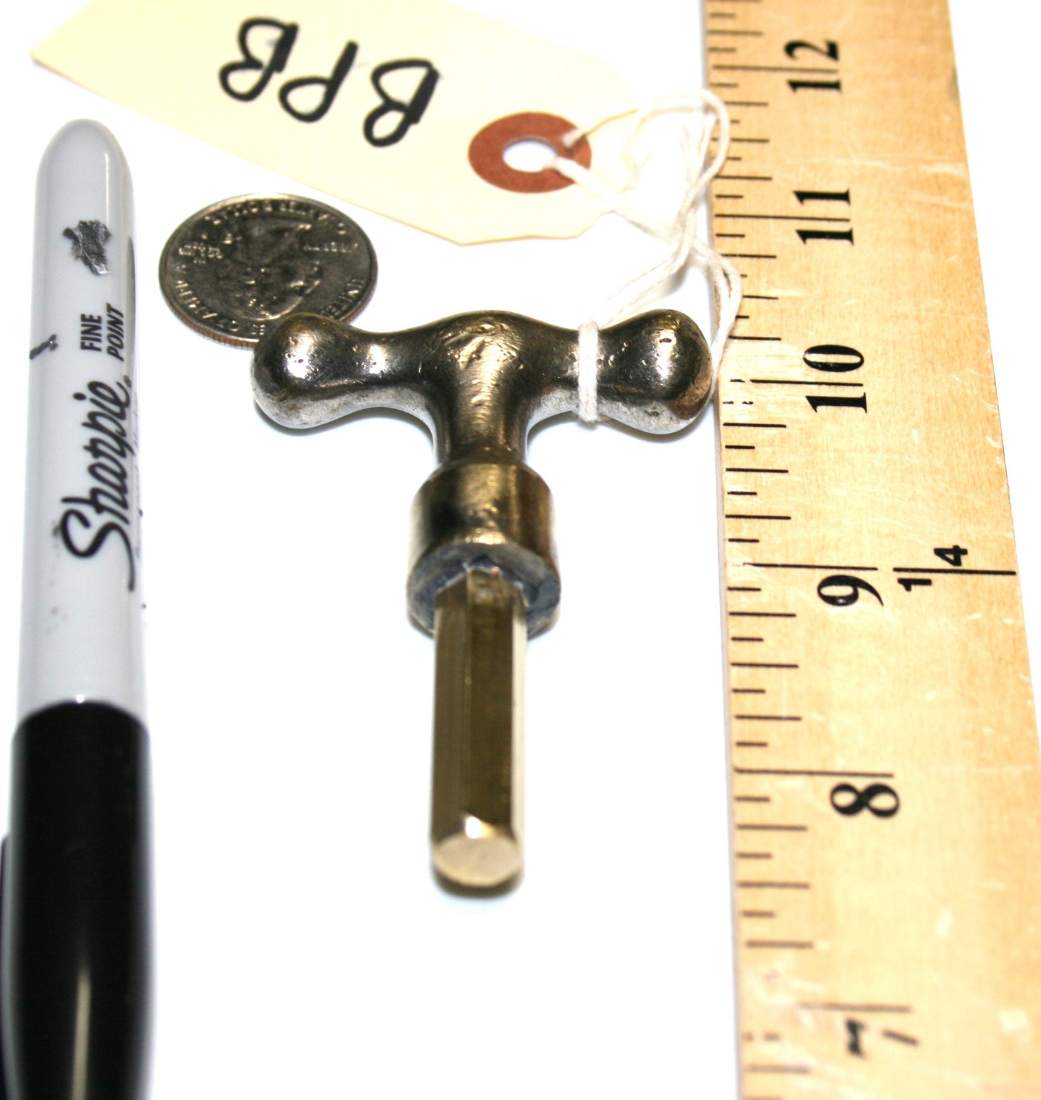 Small Brass Pocket Casket Key / Coffin Key