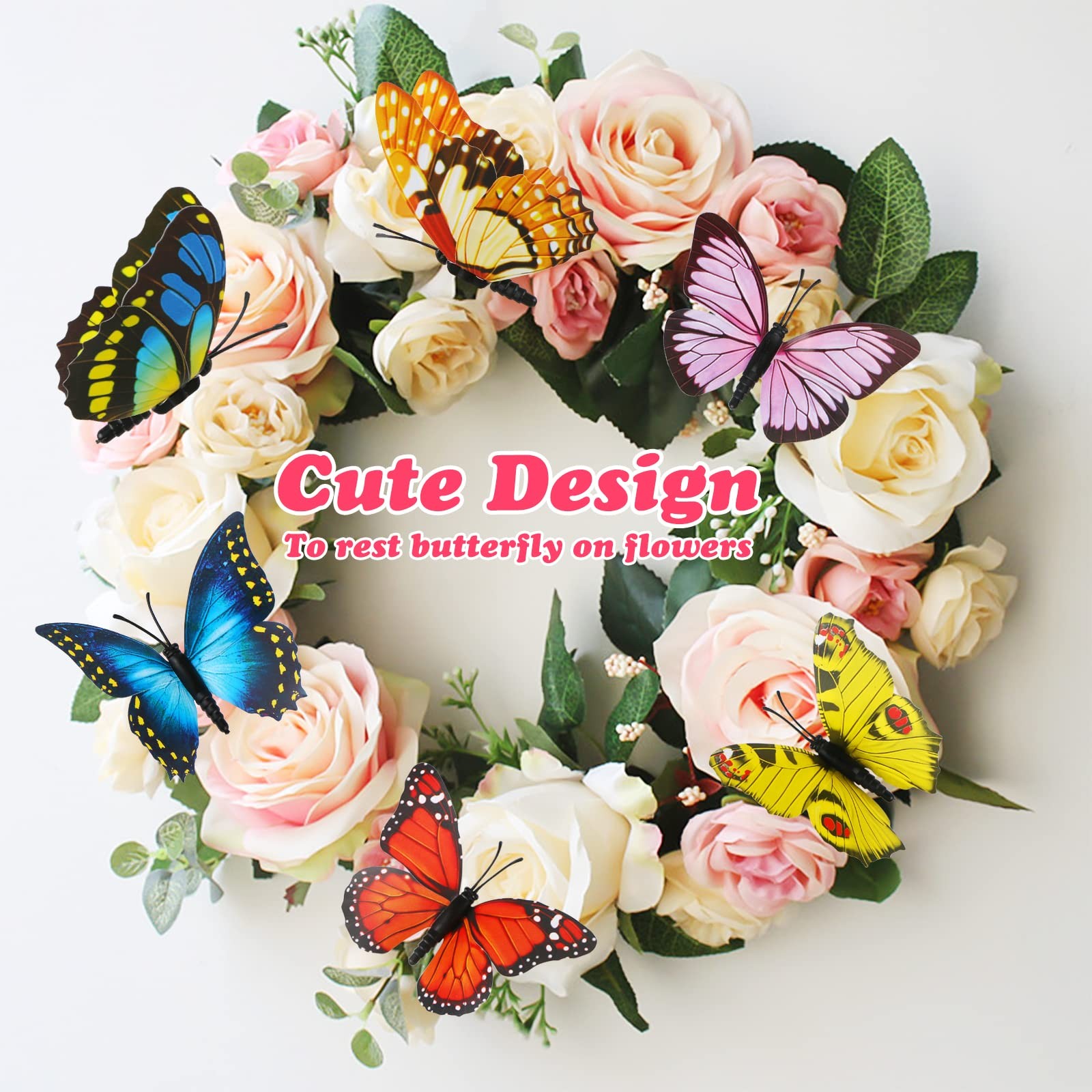 40 Pack Butterfly Stakes Colorful Garden Ornaments for Indoor Outdoor Yard Patio