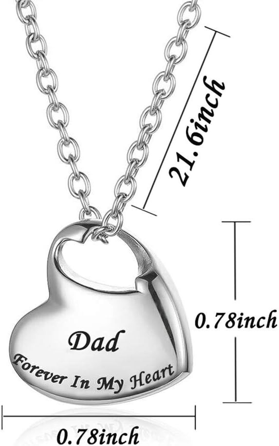 Forever in My Heart Cremation Urn Necklace – Waterproof Stainless Steel Pendant