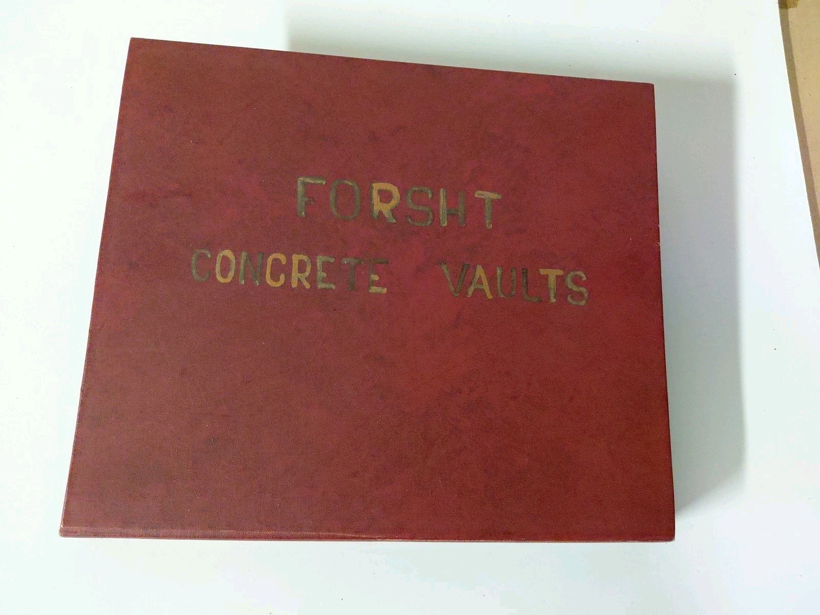1953 Vtg FORSHT Concrete Vault Casket Altoona Pa+Artist Hand Painted Catalog