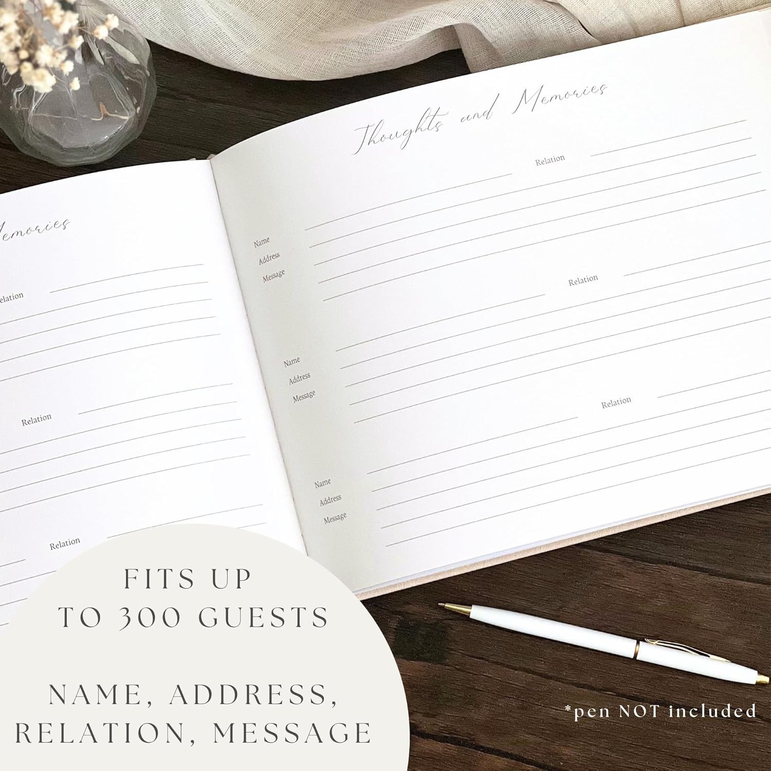 Personalized 2026 Celebration of Life Guest Book – Navy Leather Tribute Keepsake
