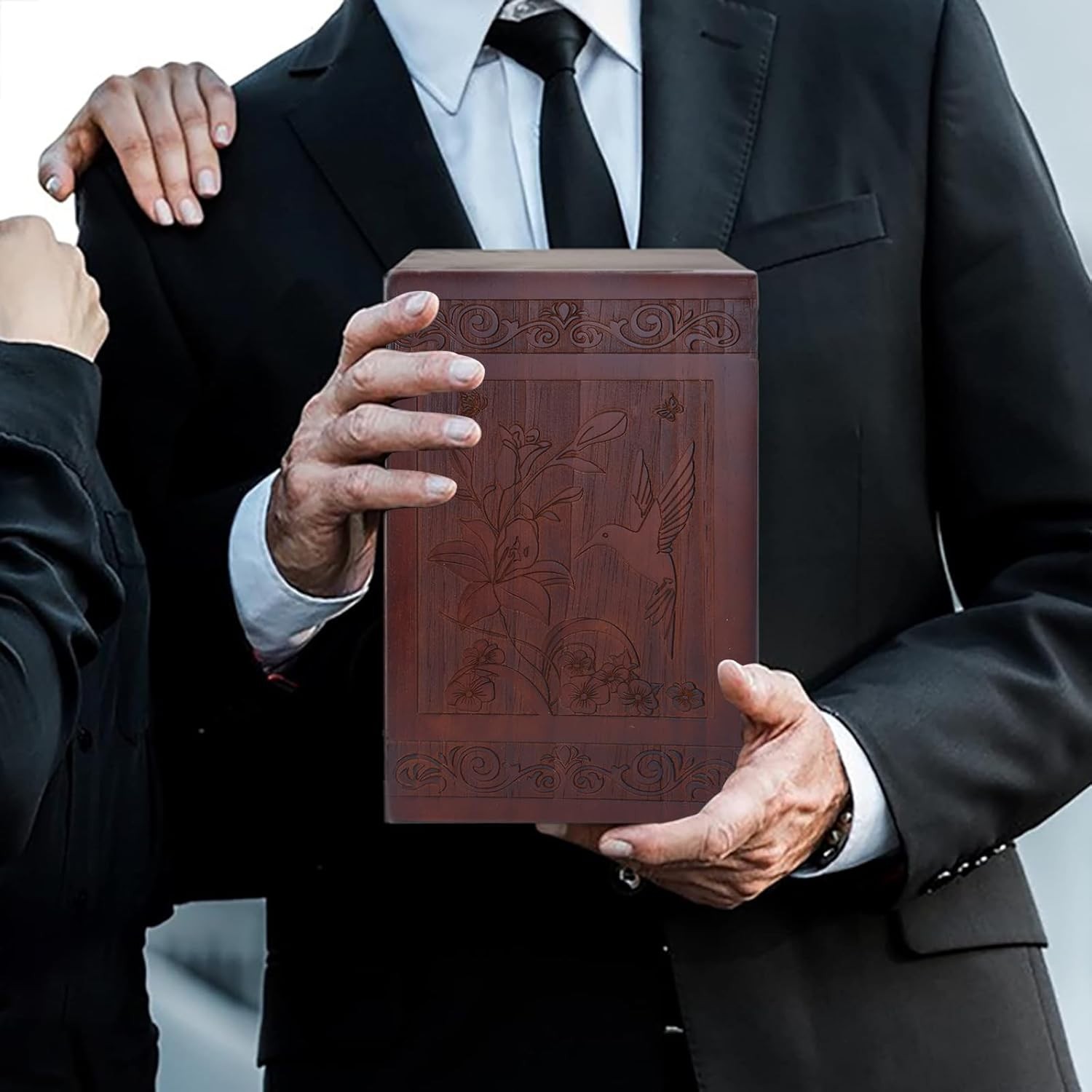 Cremation Urns for Human Ashes Adult Male Female, Wooden Decorative Urn Box w…