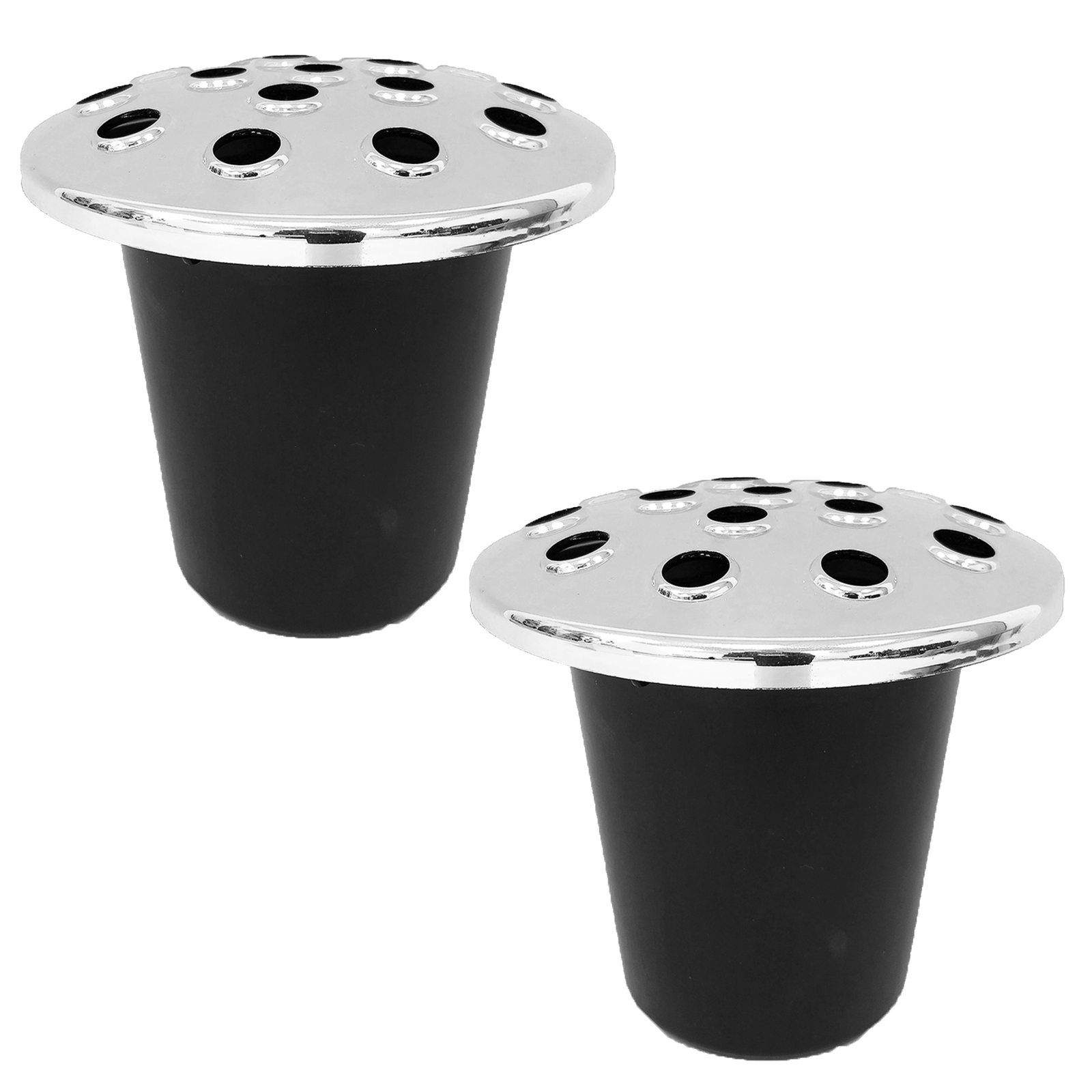 David Fischhoff Memorial Graveside Flower Vase Insert Black & Silver – 2 x Vases