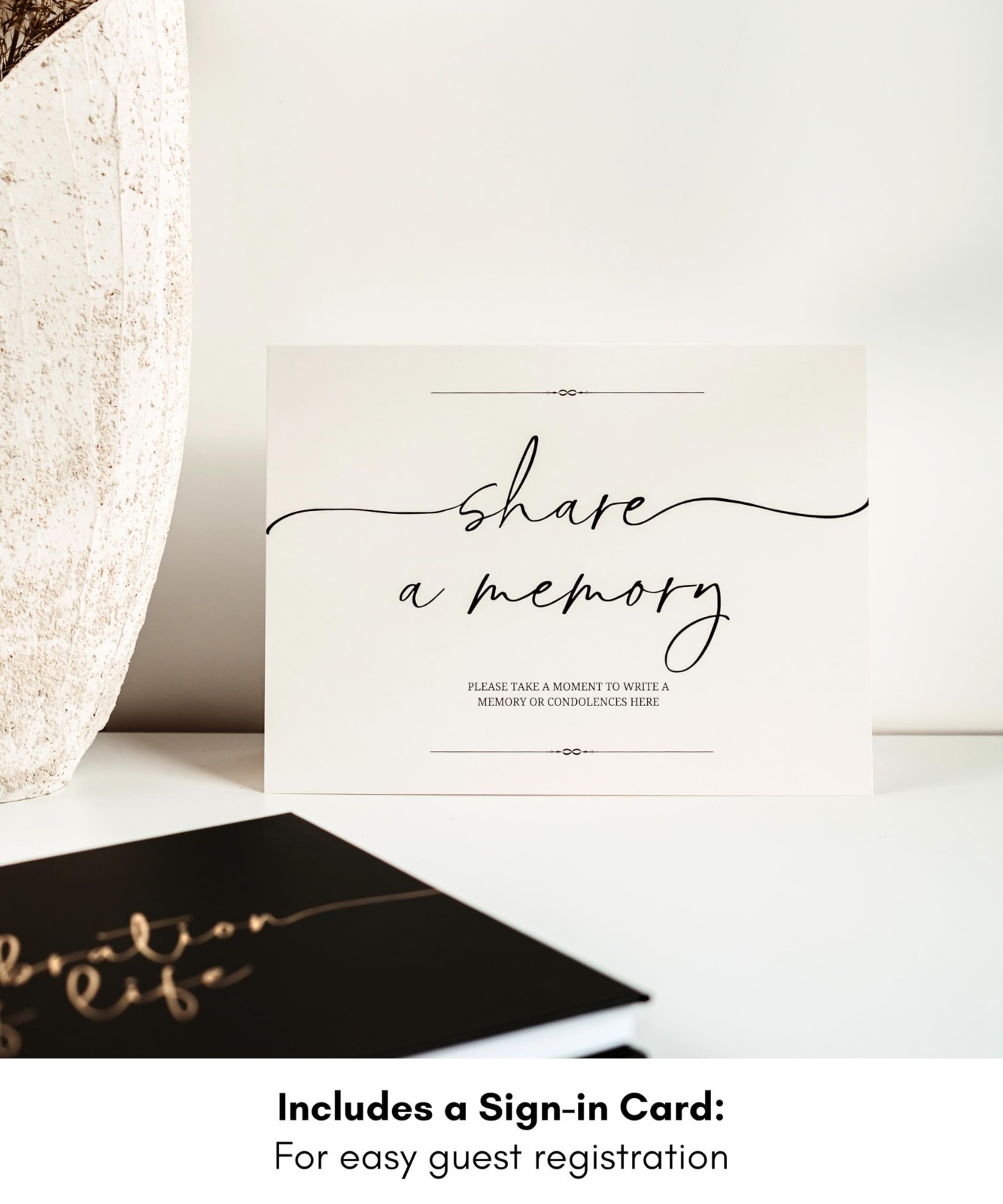 Memorial Guest Book for Funeral & Celebration of Life – Keepsake Sign-In Book