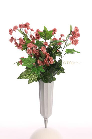 Set of 6 Stone Plastic Fluted Cemetery Vases