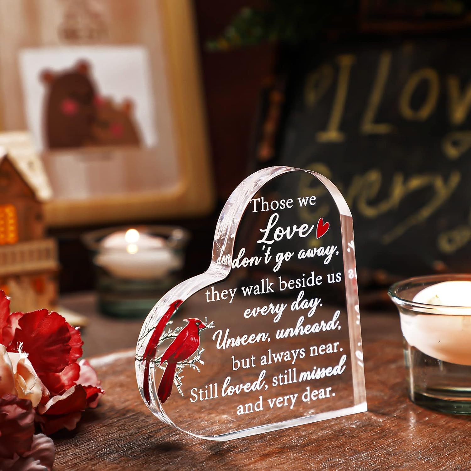 Memorial Gifts for Loss of Father Mother Red Cardinal Memorial Bereavement Acryl