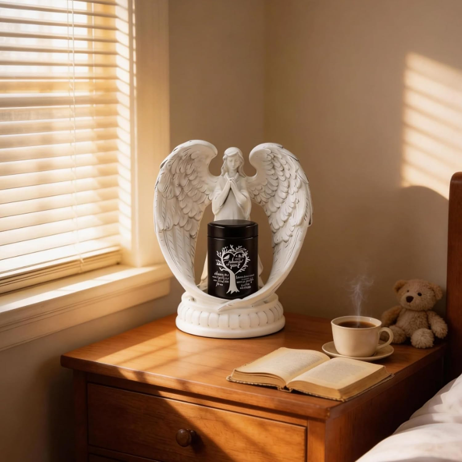 Small Keepsake Urns for Ashes – Small Keepsake Urn with Angel Wings, Pet & Human