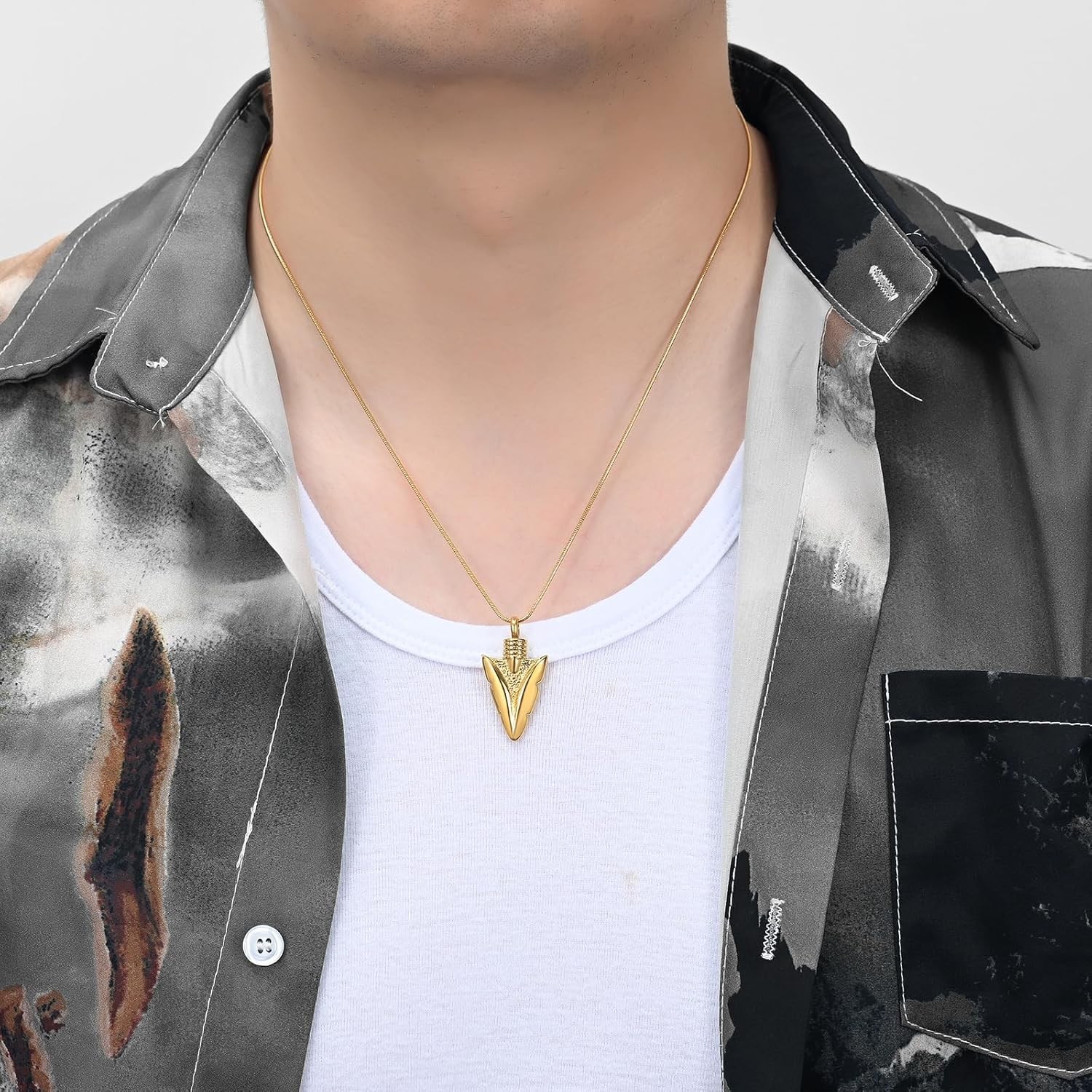 Arrowhead Urn Necklace for Men Women Cremation Jewelry for Ashes Memorial Gifts
