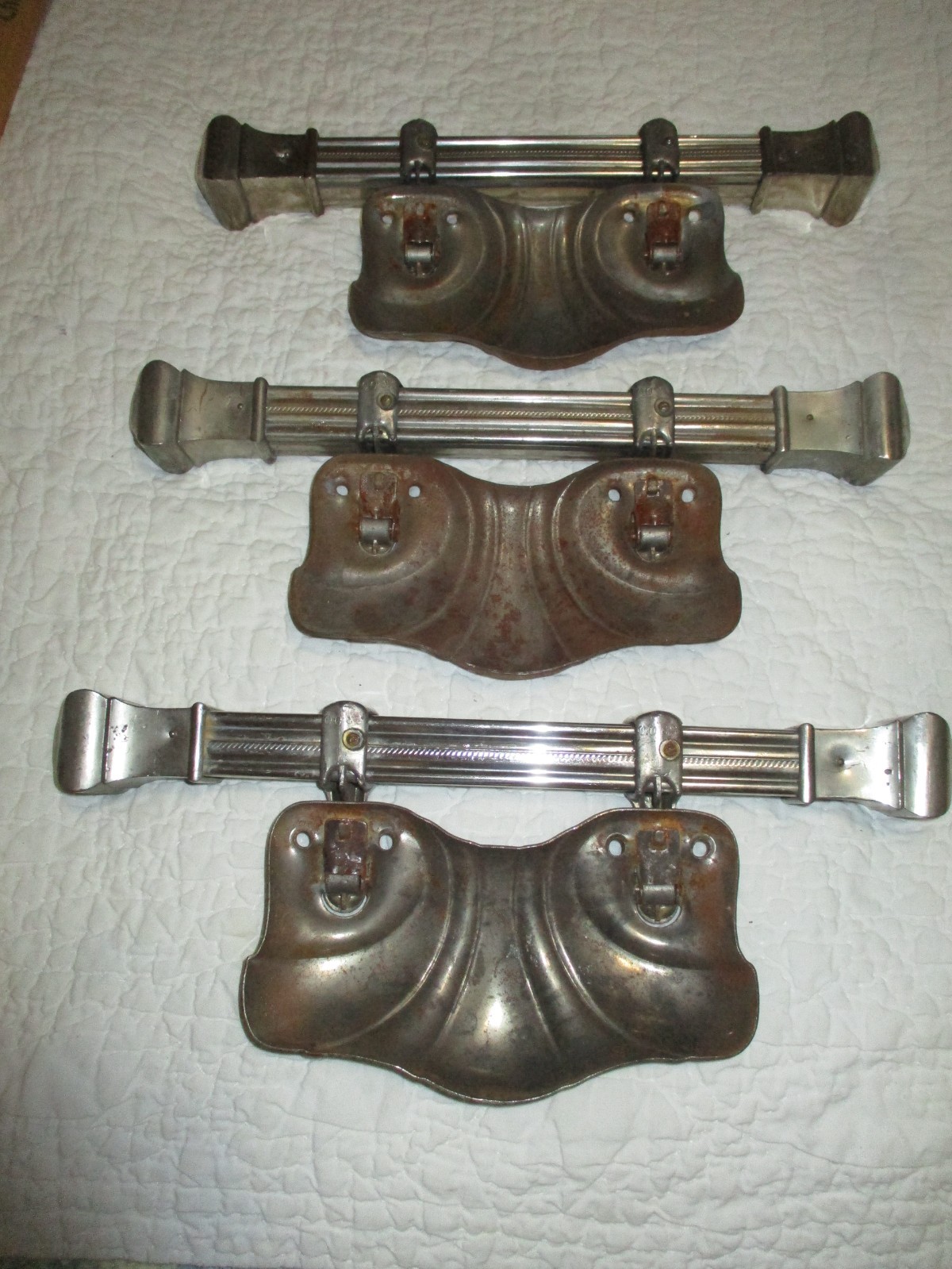3 Lot Large Art Nouveau Style Casket Handles Vtg 13″ Heavy Silver Tone Funeral